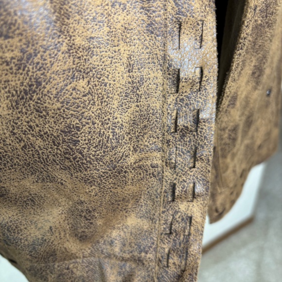 Lysse Austin Brown Faux Suede Open Front Moto Style Jacket Women's Size … - Picture 9 of 14